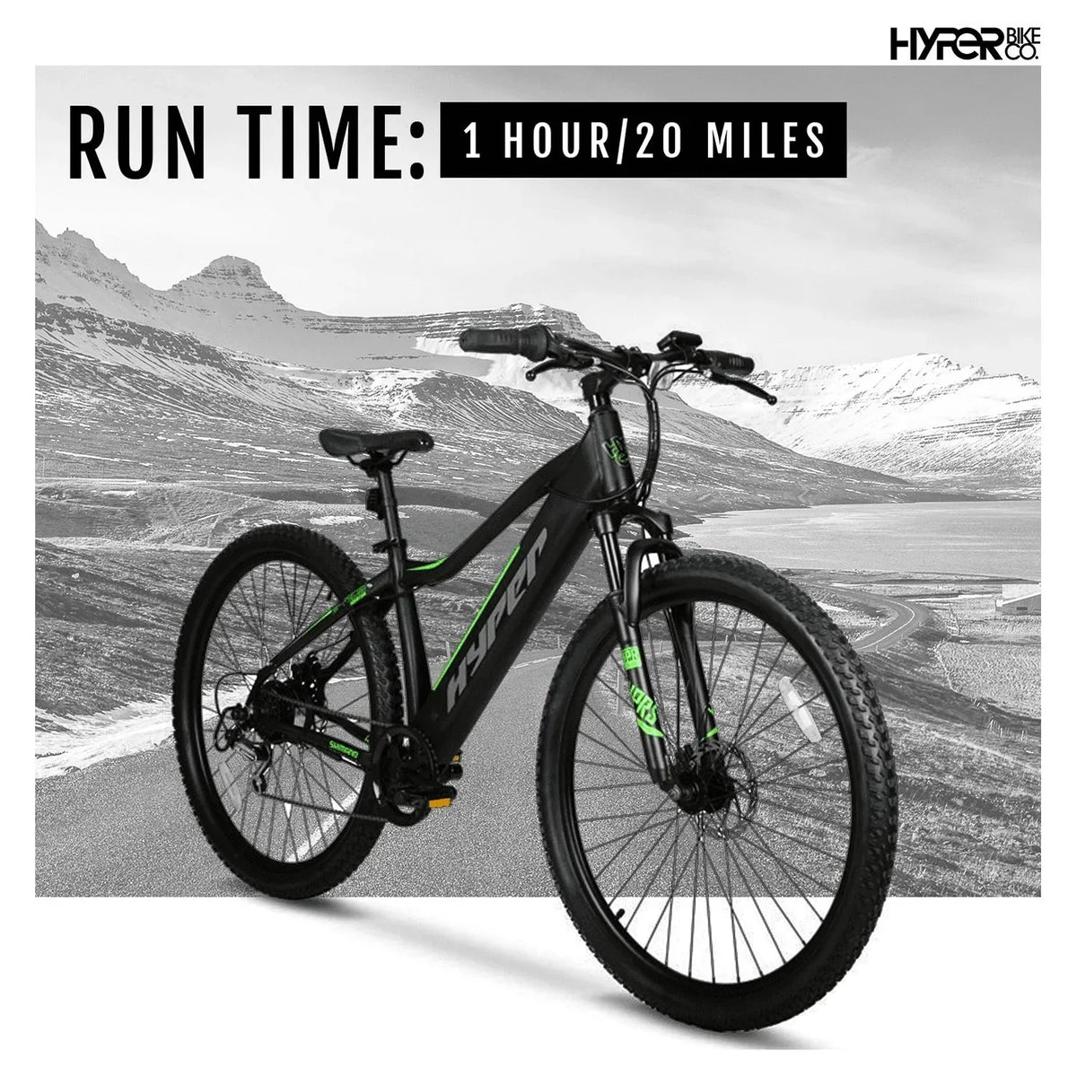 Hyper Bicycles 29 36V Electric Mountain Bike for Adults, Pedal-Assist, 250W E-Bike Motor, Black