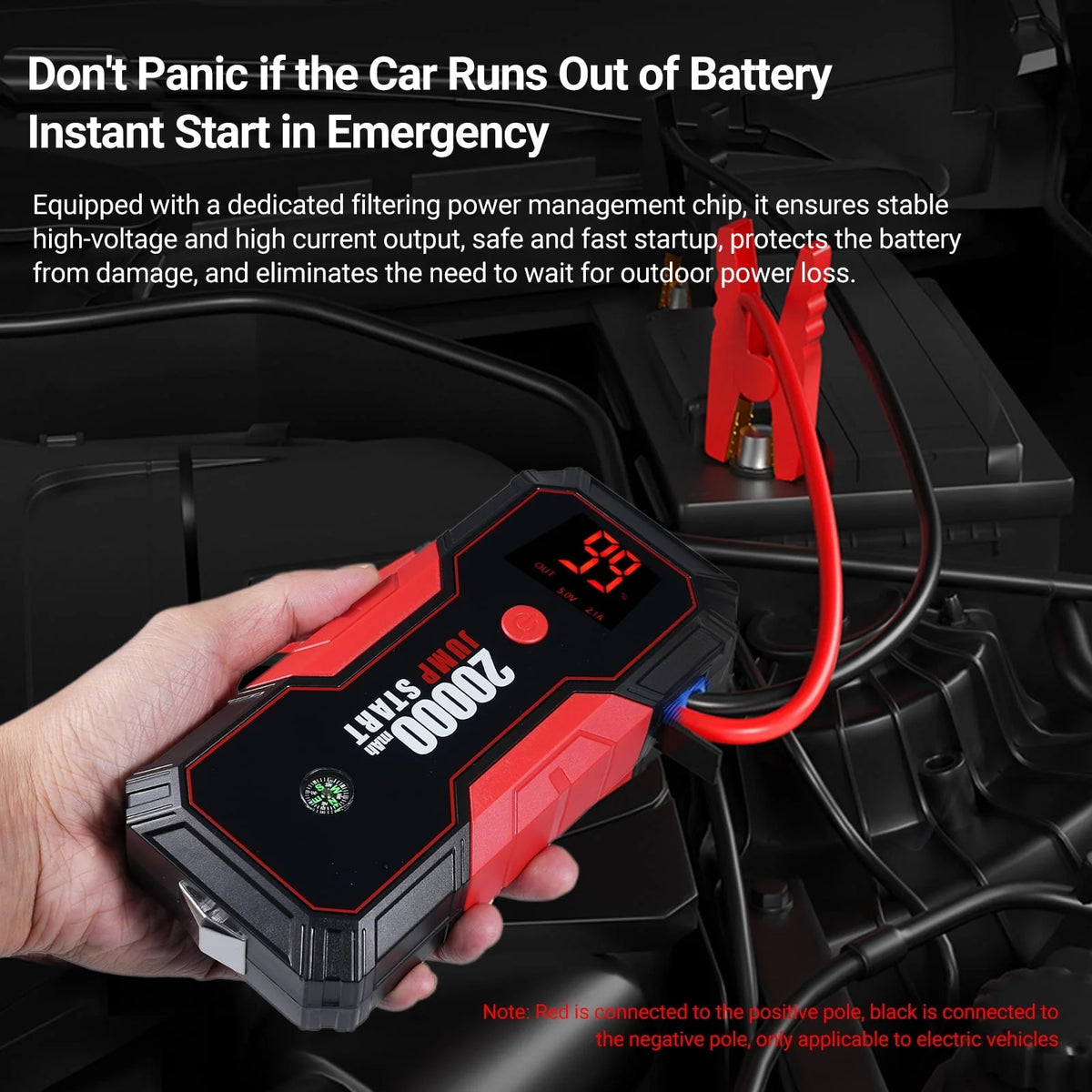 Lepmerk Emergency supply, Supply Portable 12v Auto PortableBank 12v Auto BatteryBank Portable Supply Car Jump Peak Current 20000 600a Peak Current Auto PortableDn13