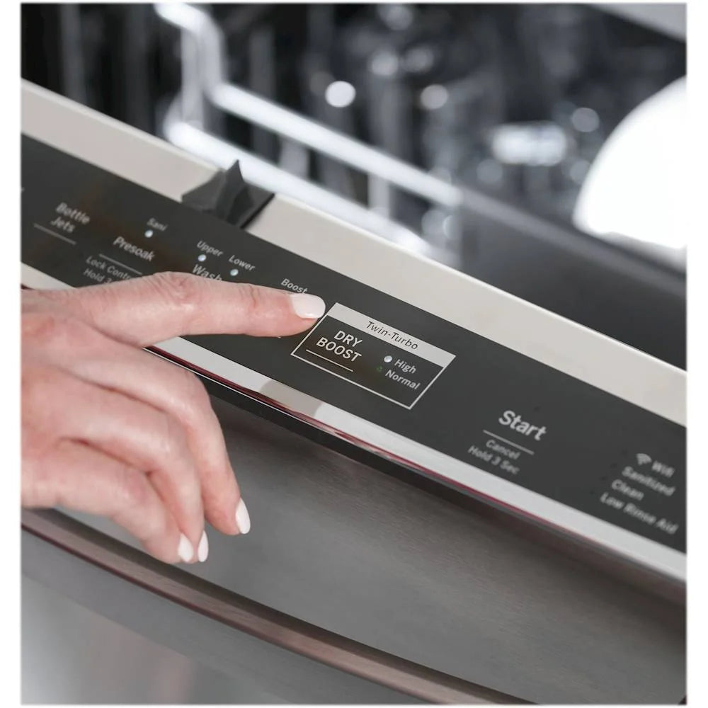 GE Profile - Hidden Control Built-In Dishwasher with Stainless Steel Tub, Fingerprint Resistance, 42 dBA - Stainless steel