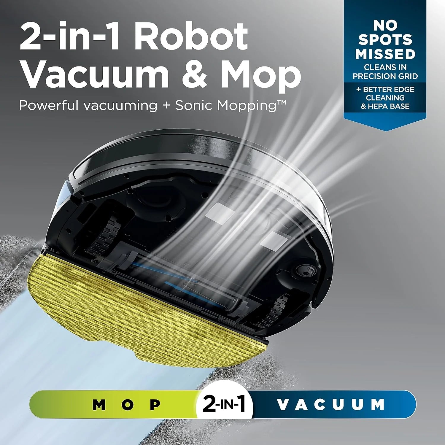 Voice Control Robot Vacuum with Matrix Clean Navigation, Home Mapping, 60-Day Capacity, XL Self-Empty Base for Homes with Pets, Carpet & Hard Floors, Cool Grey