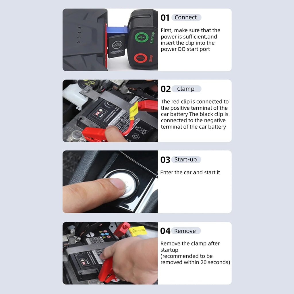 Meterk Portable Car Jump Starter 20000mAh 12V Car Battery Starter( to 5.0L Gas, 3.5L Diesel Engines),USB Quick Charge, Fast Wireless and Flashlight