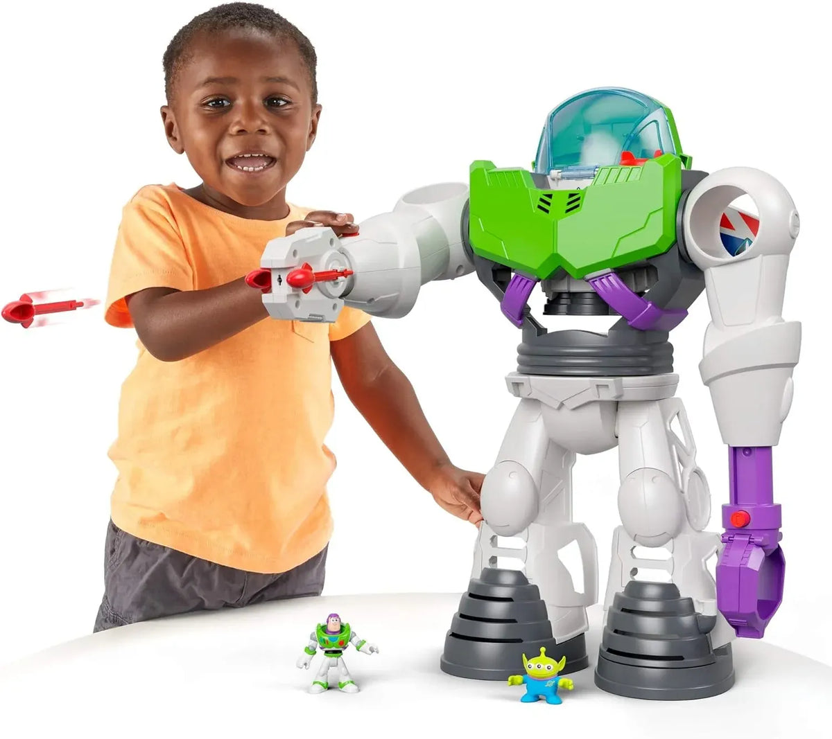 Fisher-Price Imaginext Preschool Toy Disney Pixar Toy Story Buzz Lightyear Robot Playset with Spaceship for Pretend Play Kids Ages 3+ Years