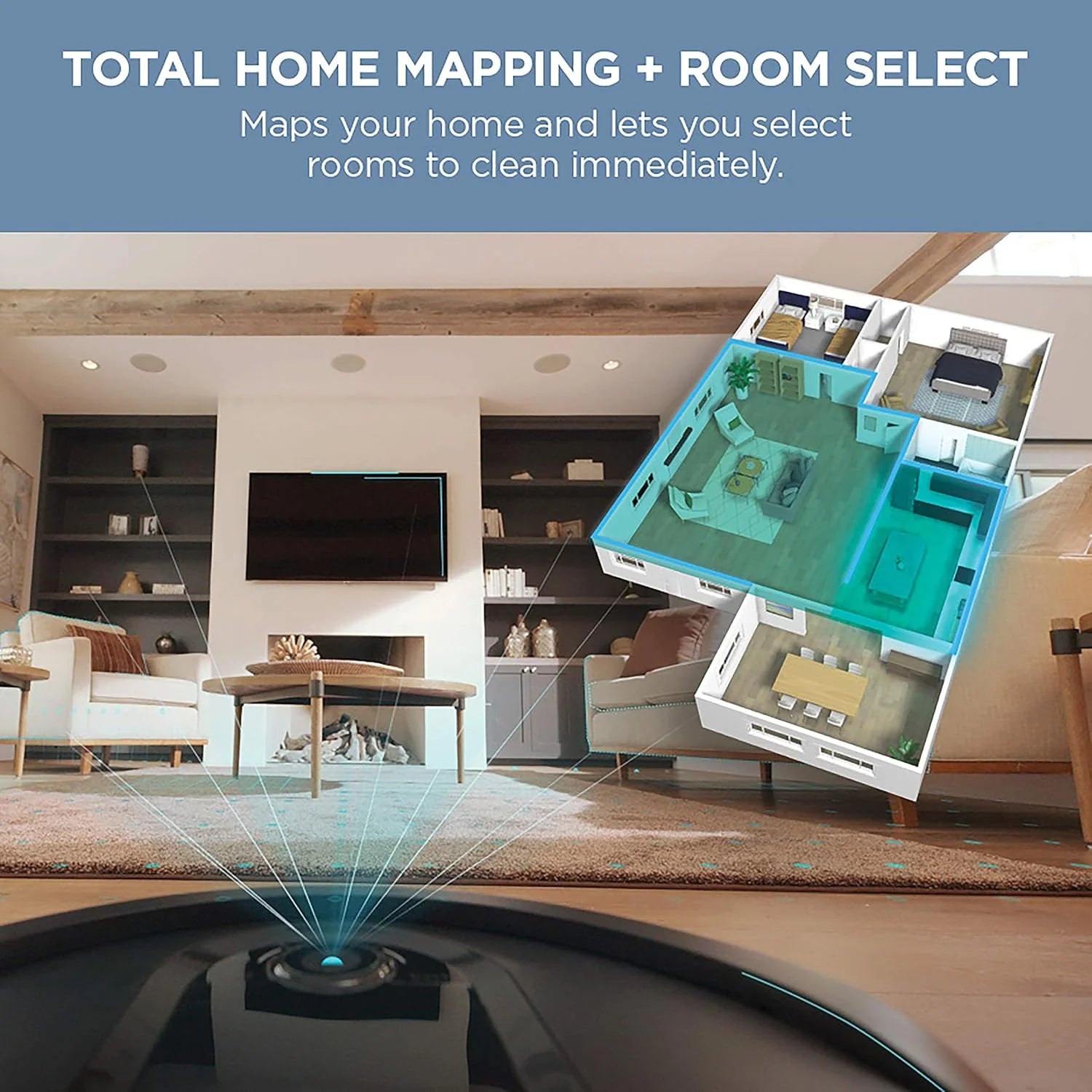 Robot Vacuum & Mop Combo, Powerful Suction, Matrix Plus, 60-Day Debris Capacity, HEPA Bagless Self Empty Base, Sonic Mopping, Home Mapping for Pet Hair - Carpets & Hardfloor, AV2610WA