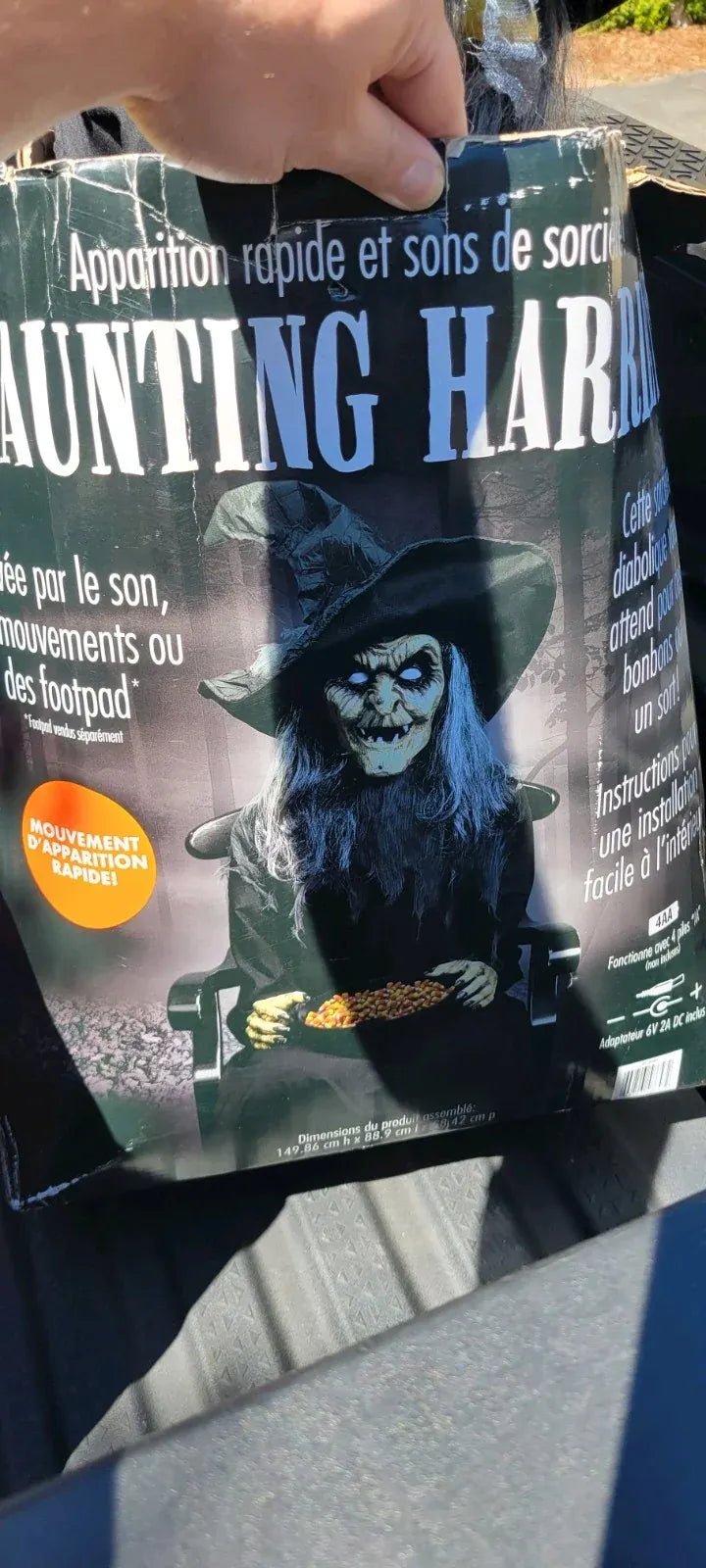 Halloween Haunted Harriet Witch Pop Up Animatronic Haunted House Prop with Bowl