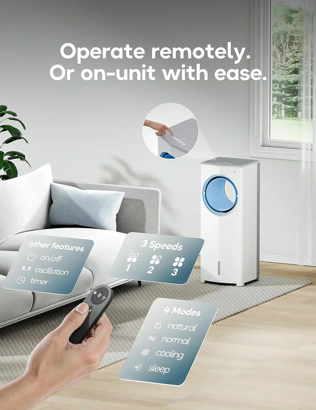 Windowless Portable Air Conditioner 26.3 Small Evaporative Air Cooler for Room No Window