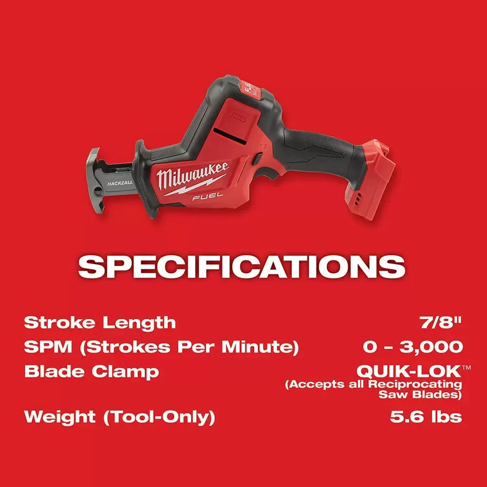 Milwaukee 2719-21 M18 FUEL 18V 7/8-Inch 5.0Ah Cordless Hackzall Kit