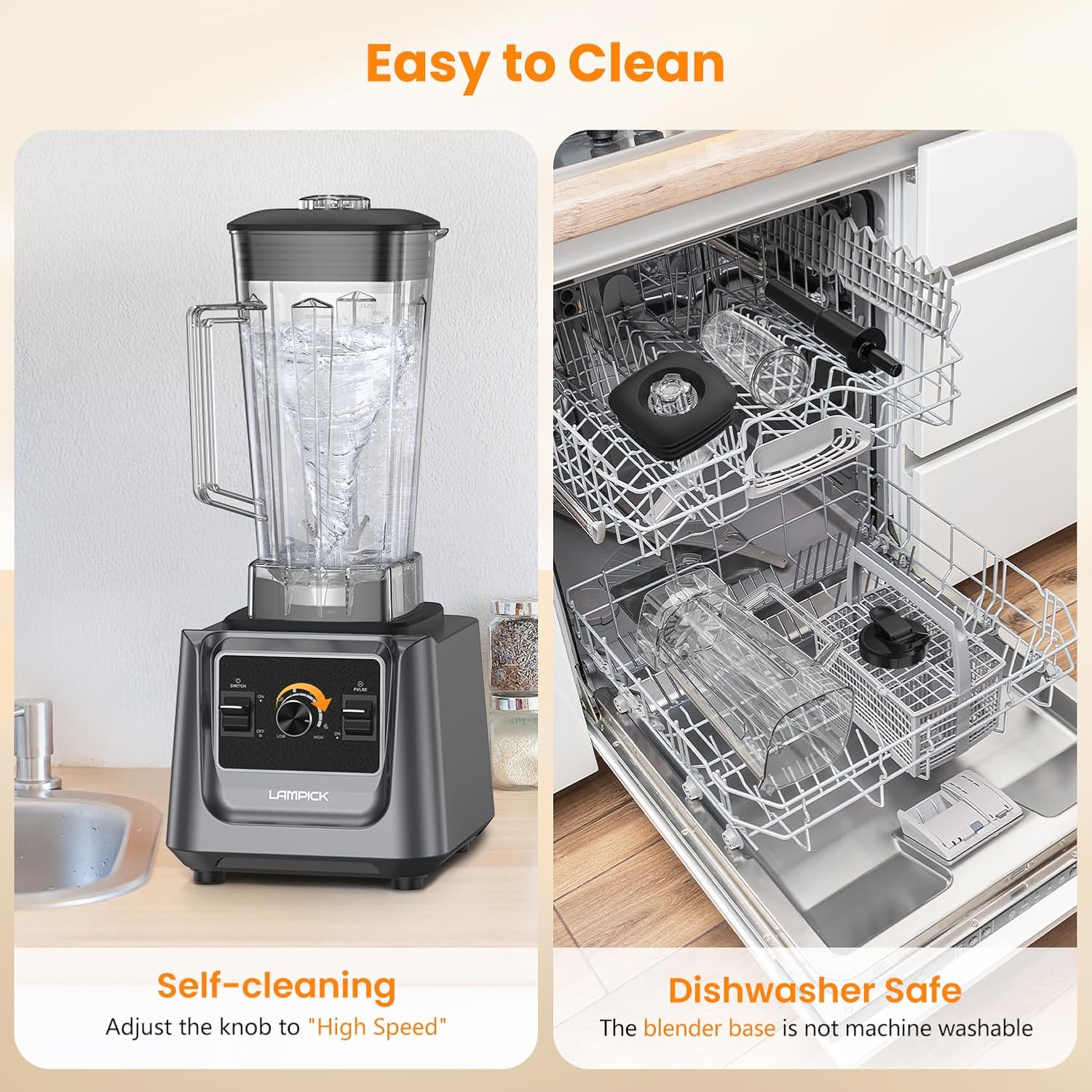 KitchenAid Blender 2000W Professional-Grade High-Speed Countertop Blender with 68oz Blending Jar