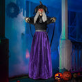 Animated Witch Halloween Decorations Outdoor Indoor, Scary Halloween Animatronic