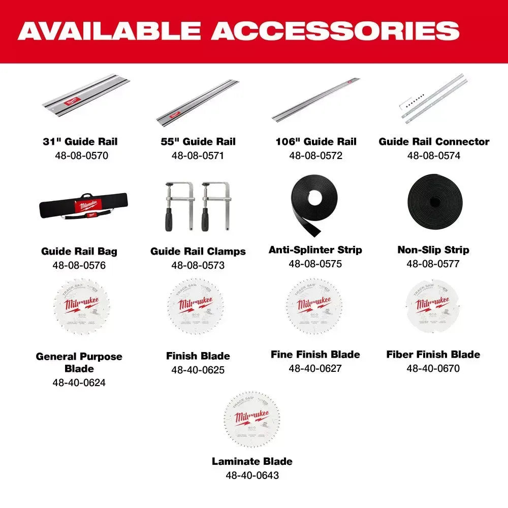 Milwaukee 2831-21TB M18 FUEL 18V Track Saw Kit w/ 55 Track Saw Guide and Blade