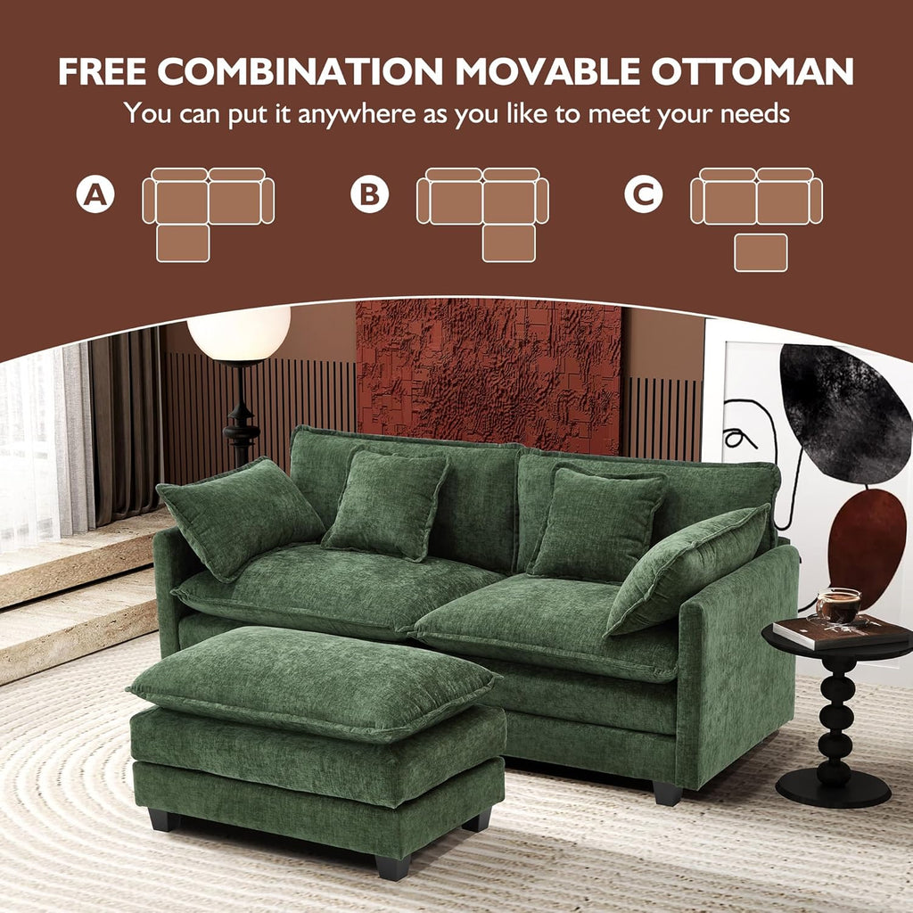 ihanherry 146-inch U-shaped modern sofa modular area cloud sofa