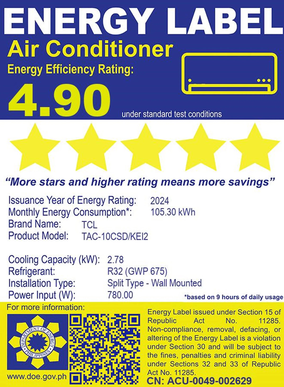 1 HP Split Air Conditioner Inverter AI Features Full DC