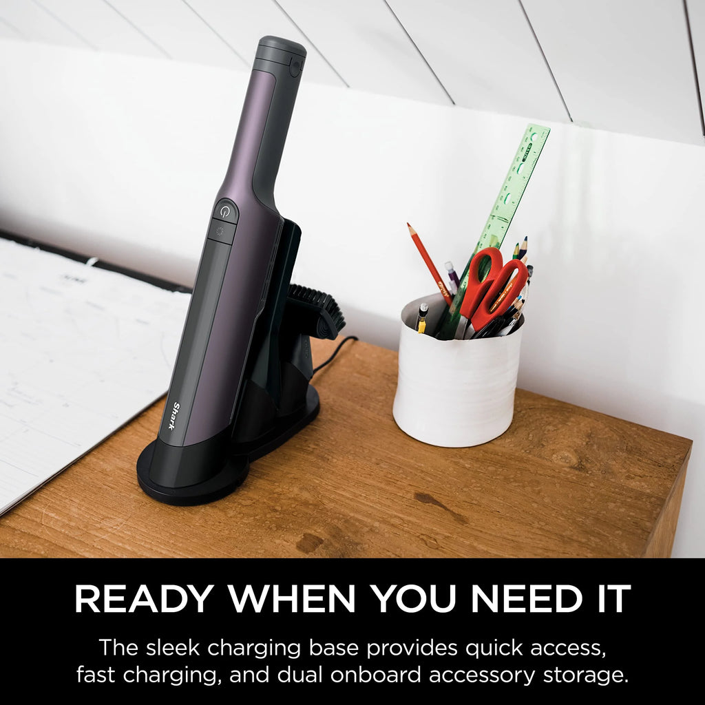 Shark WV410PR WANDVAC Cordless Hand Vacuum, Ultra-Lightweight & Portable with Powerful Suction & Tools for Pets, Designed for Car & Home, Violet