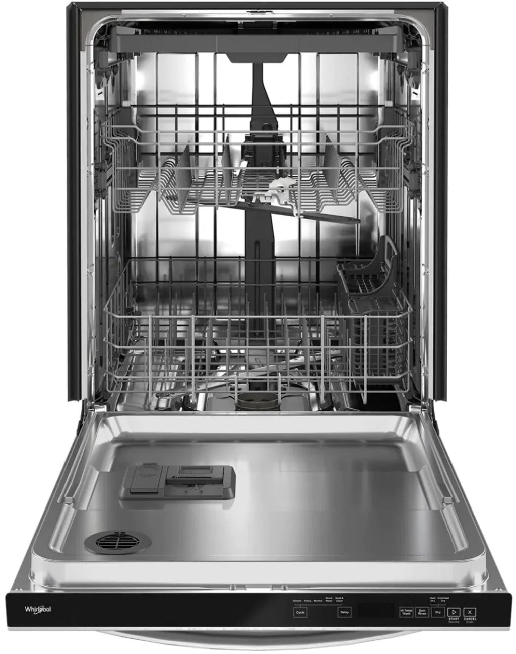 Whirlpool - 24 Top Control Built-In Dishwasher with Stainless Steel Tub, Large Capacity, 3rd Rack, 47 dBA - Stainless steel