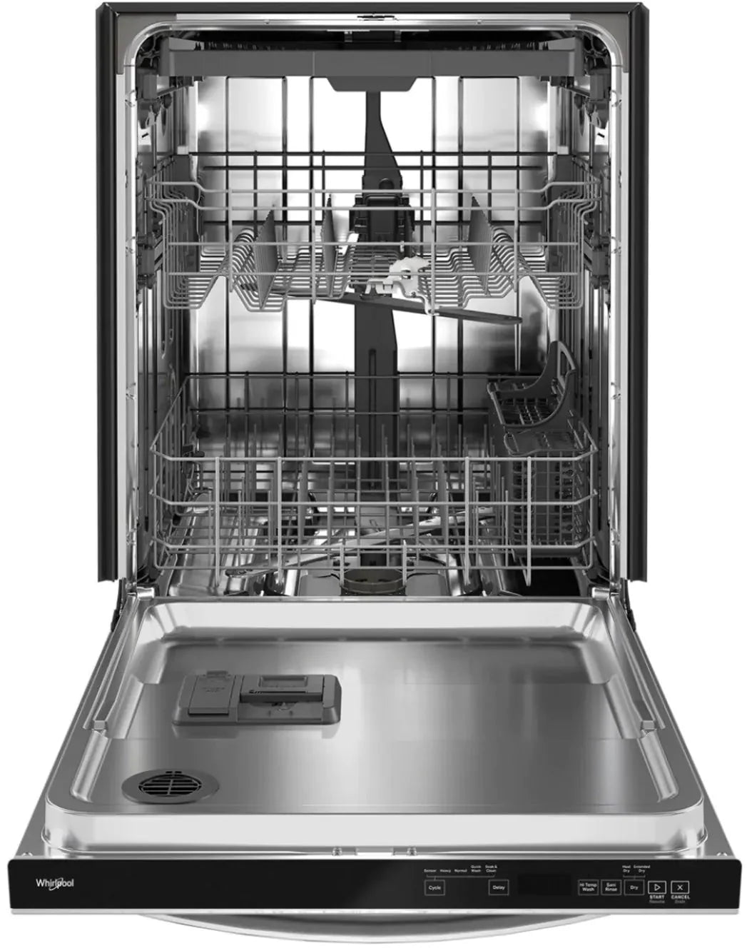 Whirlpool - 24 Top Control Built-In Dishwasher with Stainless Steel Tub, Large Capacity, 3rd Rack, 47 dBA - Stainless steel