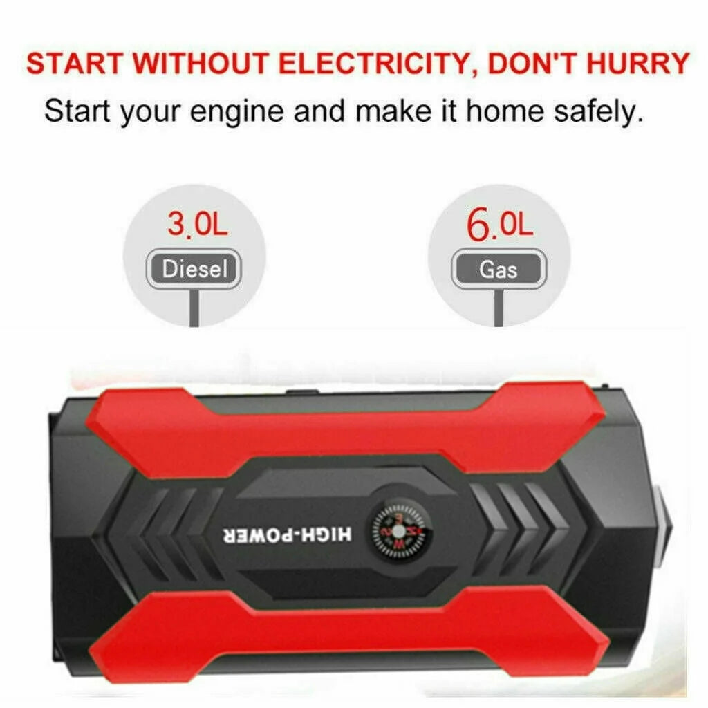 DFITO 28000mAh 12V UltraSafe Portable Jump Starter with LED Display for up to 6L Gas and 3L Diesel Engines