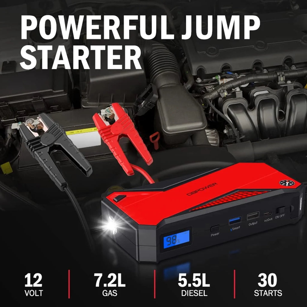 DBPOWER 800A Peak 18000mAh Portable Car Jump Starter Portable Battery Booster