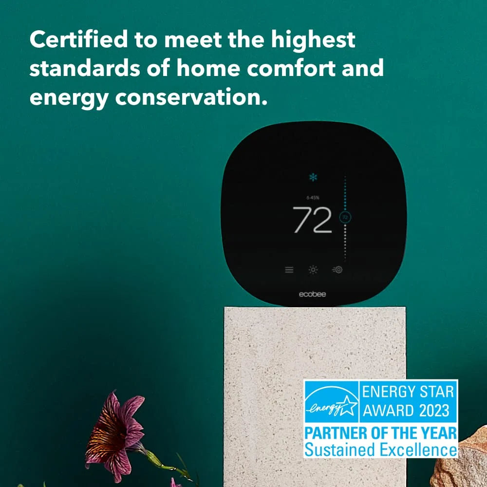 ecobee3 Lite Smart Thermostat - Programmable Wifi Thermostat - Works with Siri, Alexa, Google Assistant - Energy Star Certified - DIY Install, Black