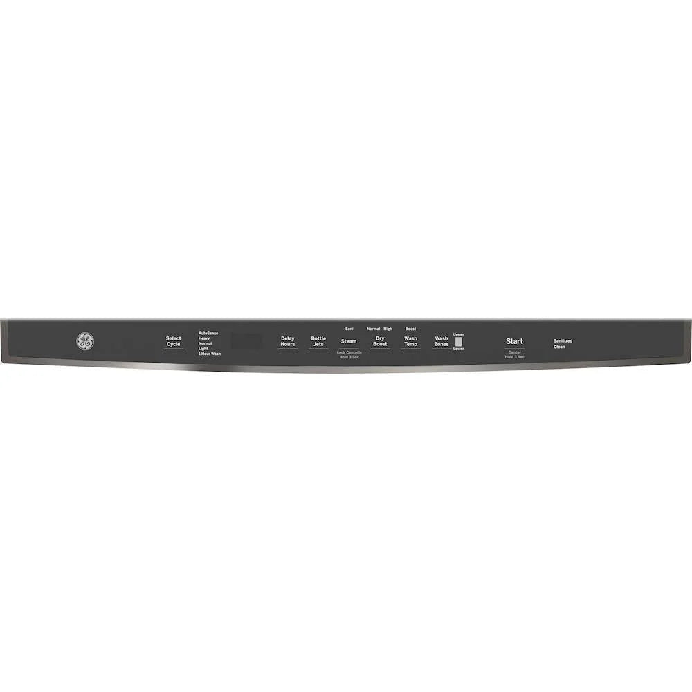 GE - Top Control Built-In Dishwasher with Stainless Steel Tub, 3rd Rack, 46dBA - Black slate
