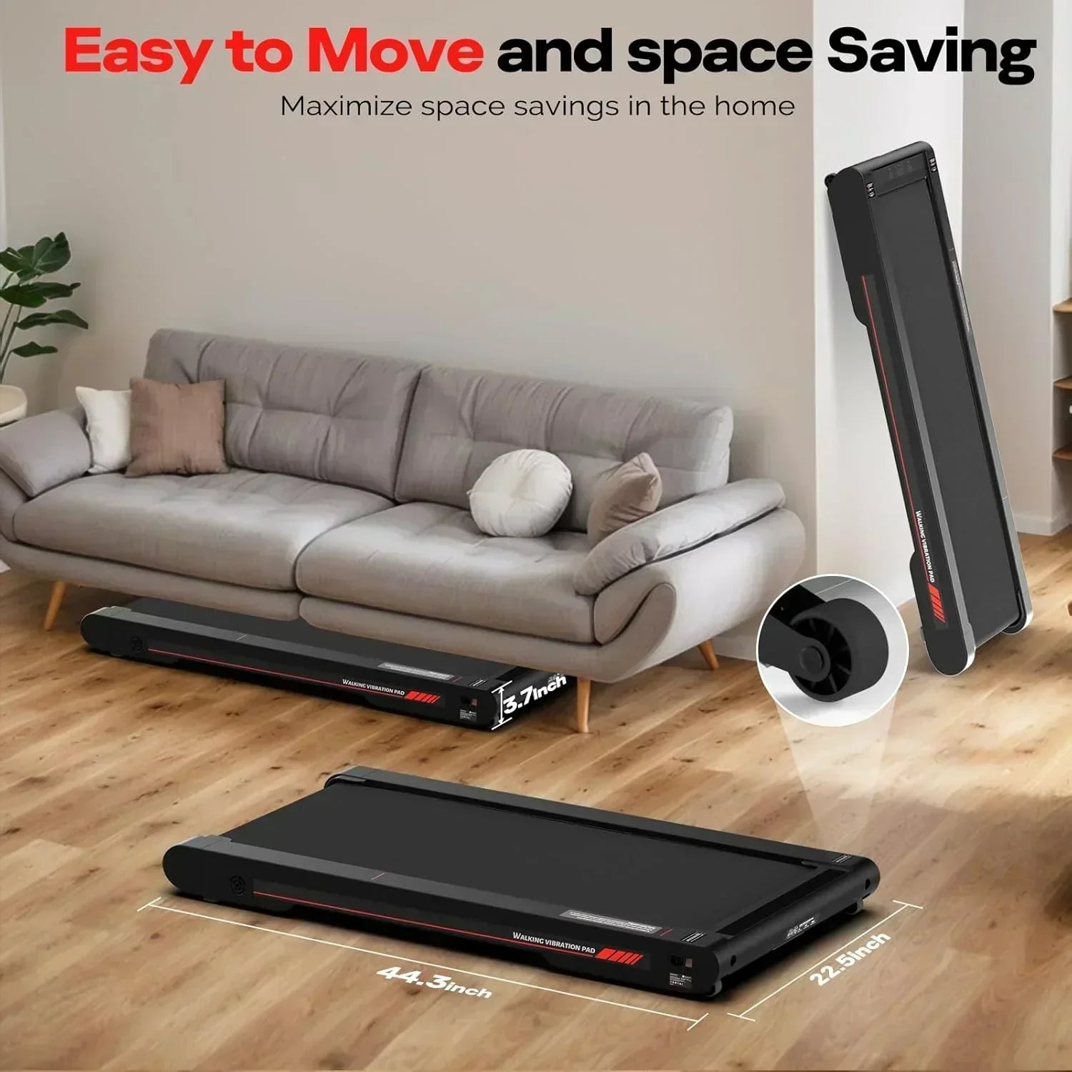 Sperax Walking Vibration Pad with APP 3 in 1 Under Desk Treadmill Walking Treadmill Pad