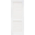 24 in. x 80 in. White Plantation Louver Panel Solid Core Wood Interior Door Slab