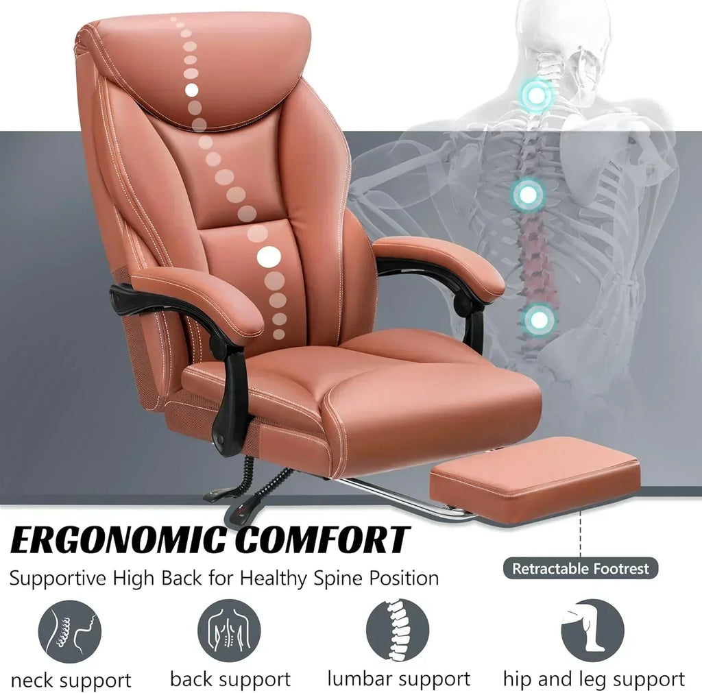 Office Chair Large High-Foot Computer Desk Chair Chair Lumbar Support Rotating Computer Chair