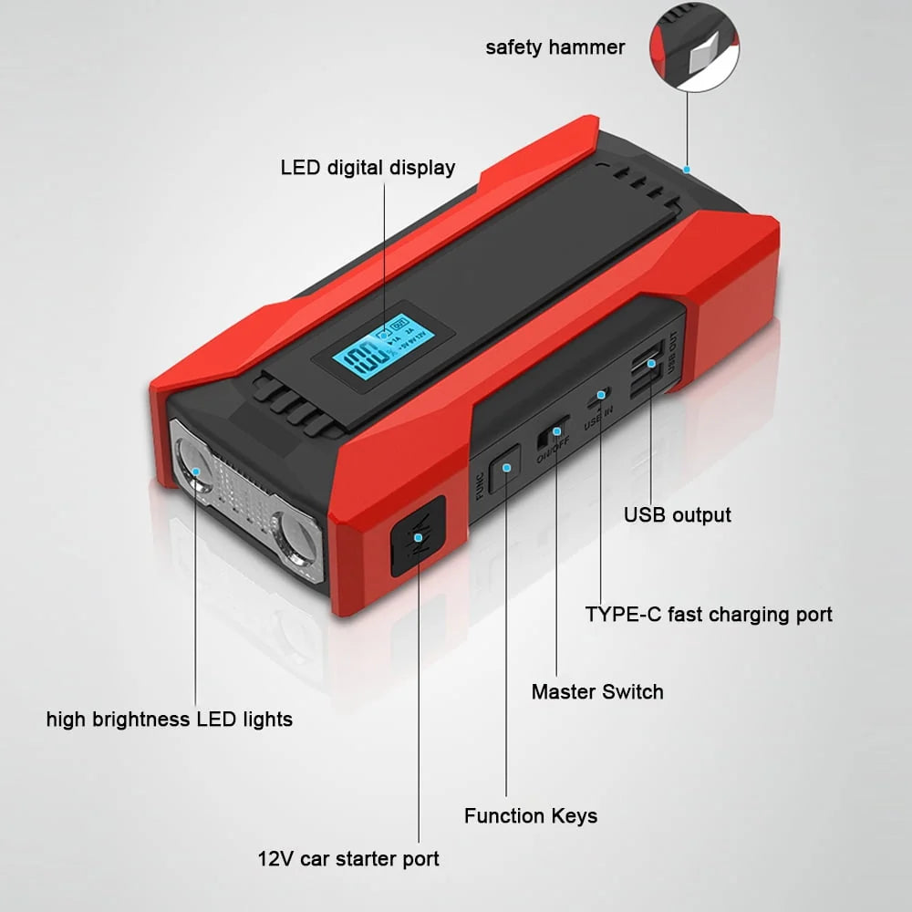 SABO Car Jump Starter 8000mAh for Low-Temperature Starts, Ideal for Gas/Diesels Engines