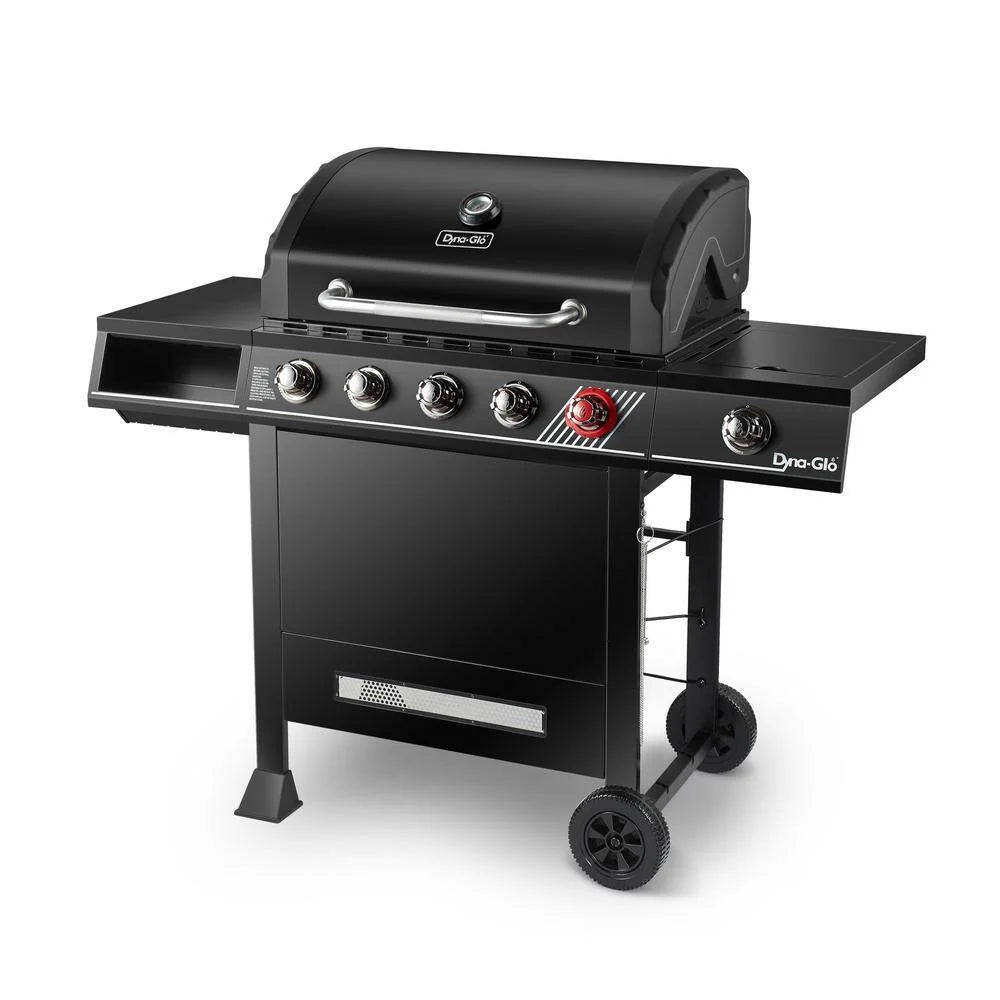 Dyna-Glo DGH474CRP 5-Burner Propane Gas Grill in Matte Black with TriVantage Multifunctional Cooking System