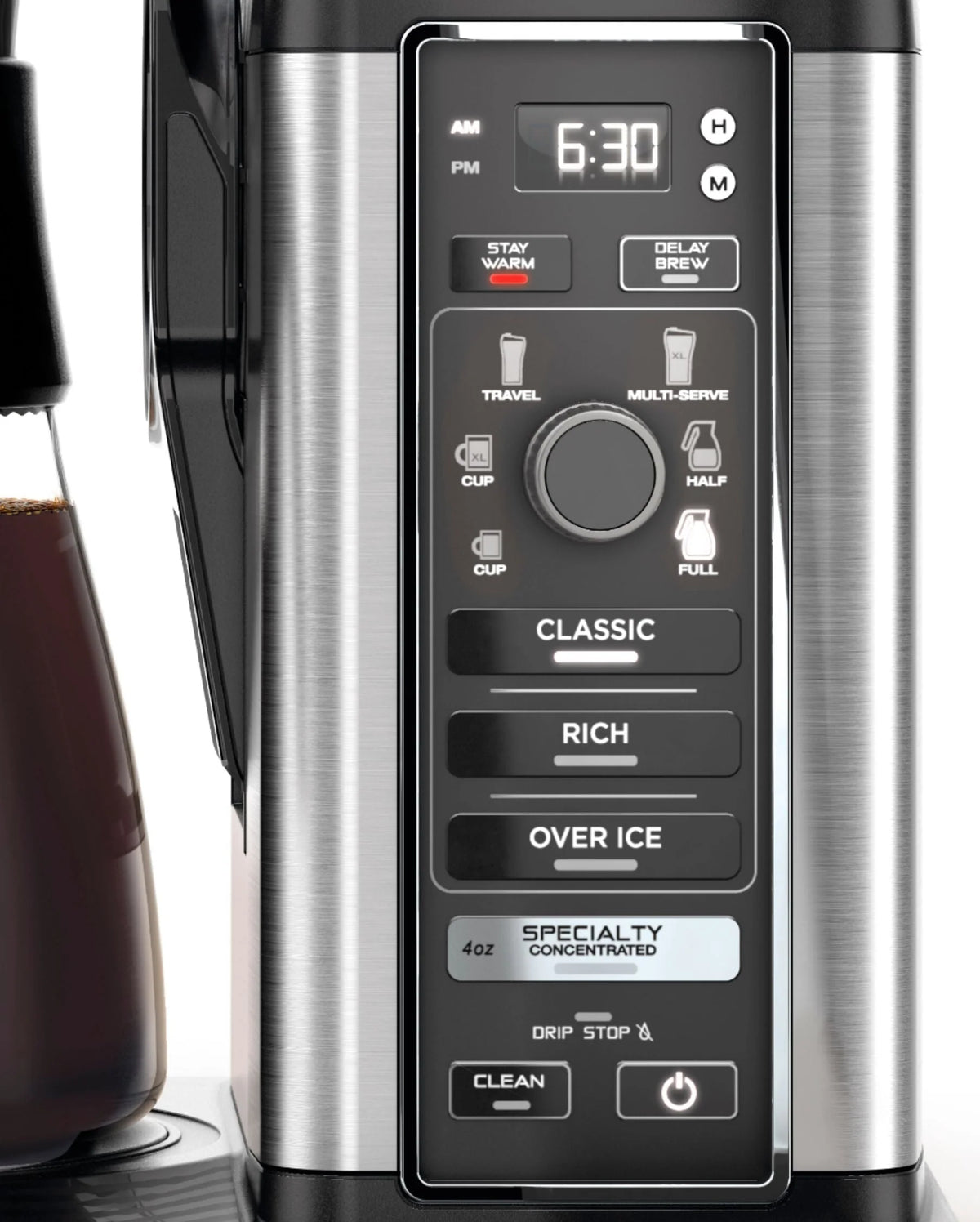 Ninja CM401 - 10-Cup Specialty Coffee Maker with Fold-Away Frother and Glass Carafe CM401 - Black/Stainless Steel