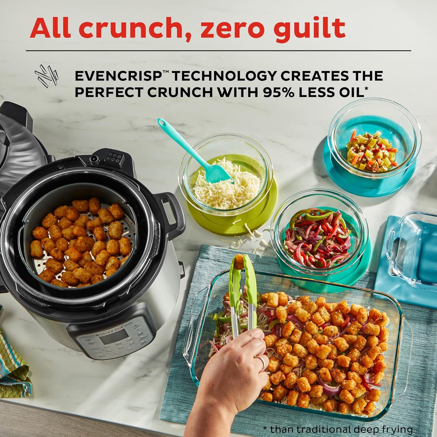 Instant Pot Duo Crisp 11-in-1 Air Fryer and Electric Pressure Cooker Combo with Multicooker Lids that Air Fries