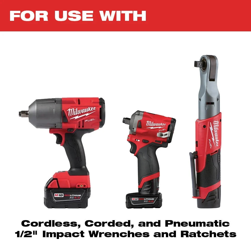 Milwaukee 49-66-7016 29-Piece SHOCKWAVE Impact Duty 1/2 in. Drive SAE and Metric Deep 6 Point Socket Set
