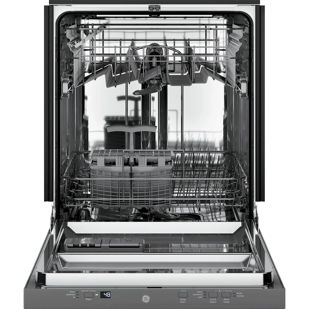 GE - 24 Top Control Built-In Dishwasher with Stainless Steel Tub - Stainless steel