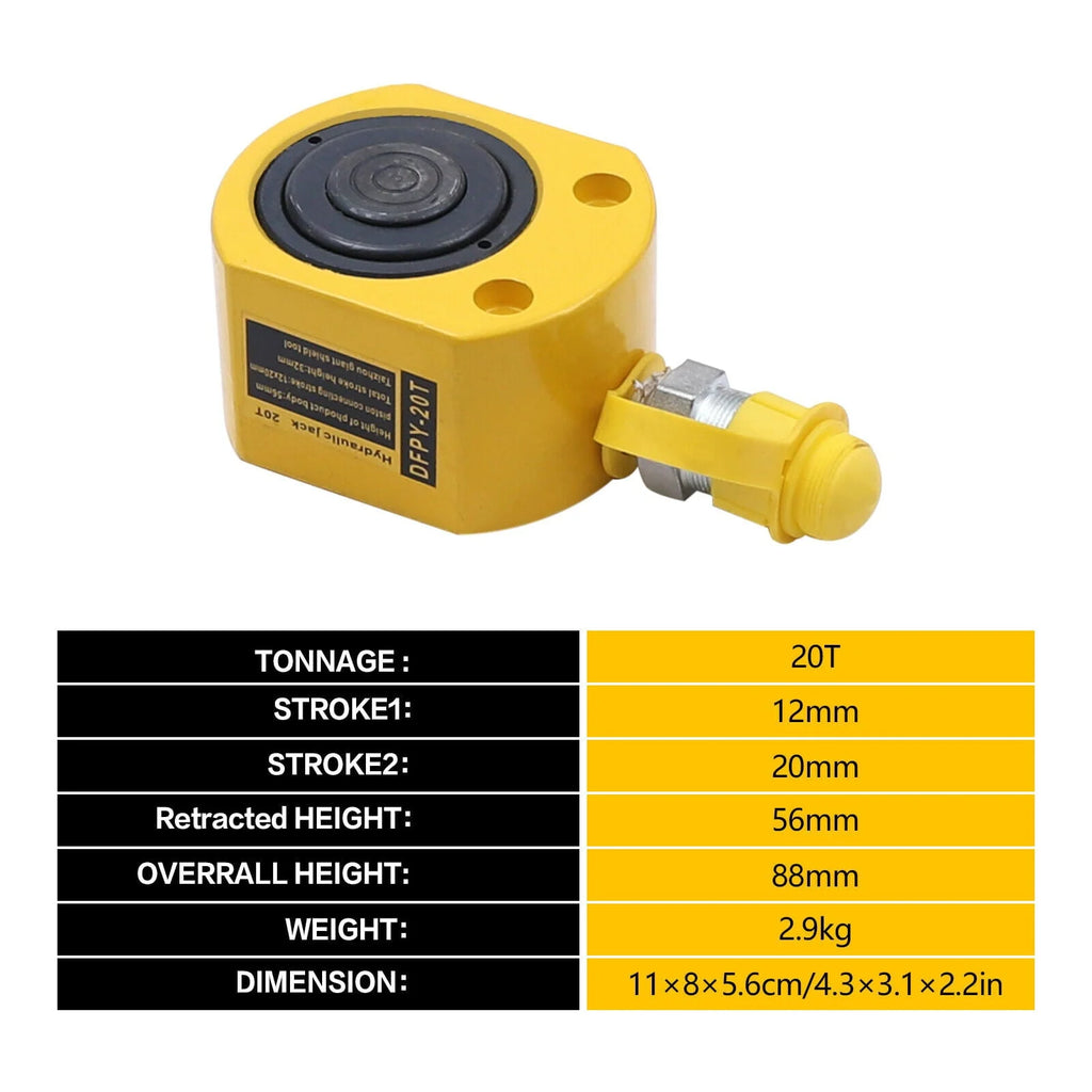 TFCFL 1.26 Hydraulic Jack 20T Hydraulic Jack Porta Power Kit with CP-180 Manual Hydraulic Hand Pump