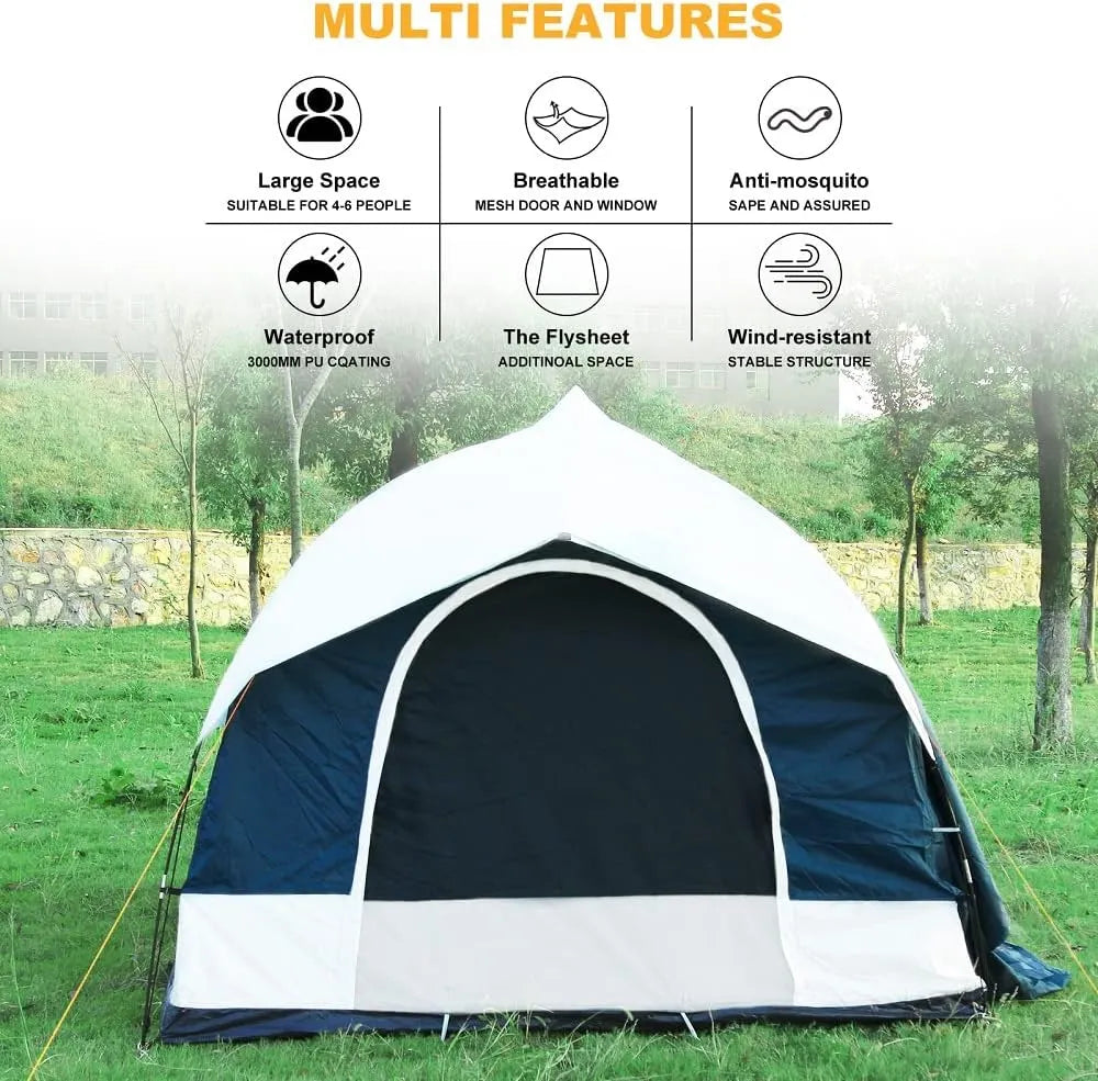 Tent Attachment for Camping -Up to 6-8 Person Sleeping Capacity, Car Tent Includes Rainfly and Storage Bag,Universal Fit, 8' W x 8' L x 7.2' H,Suitable Camping Traveling Family Outdoor Activities