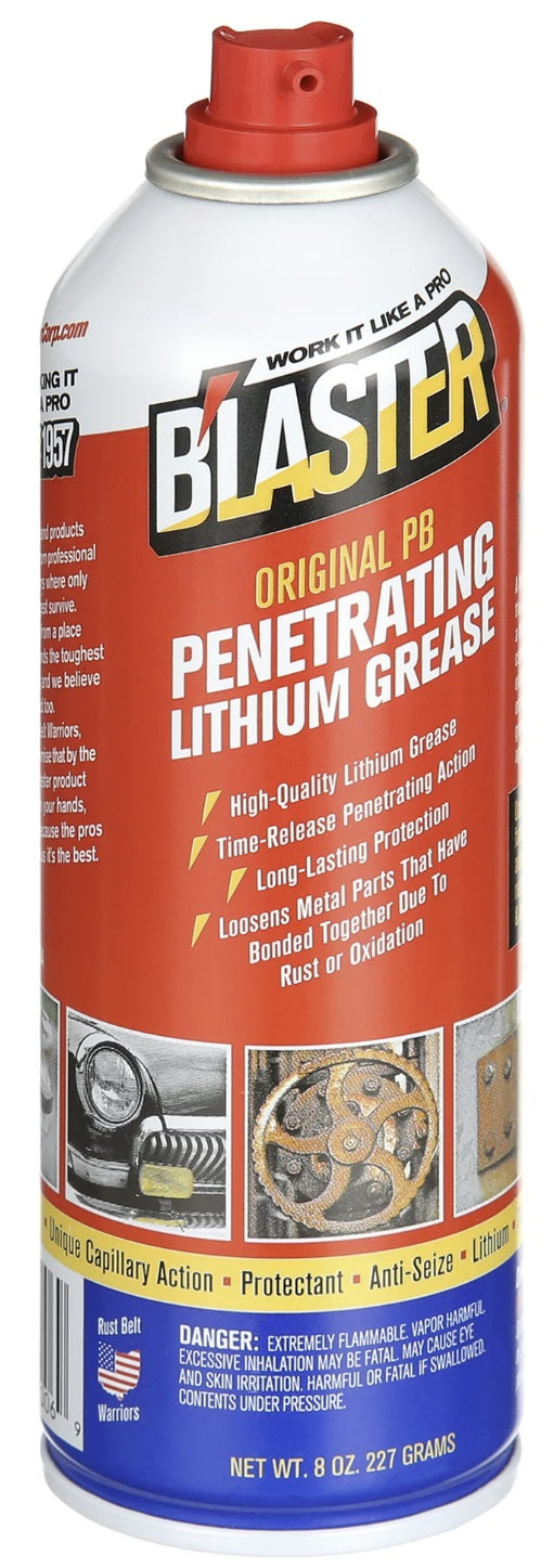 Blaster GR-8A-PB 8 oz Can of PB Infused Penetrating Lithium Grease - Quantity of 12