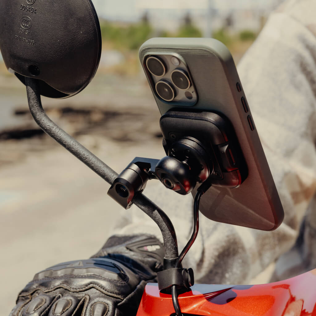 Motorcycle Mirror Mount | Charging Locking