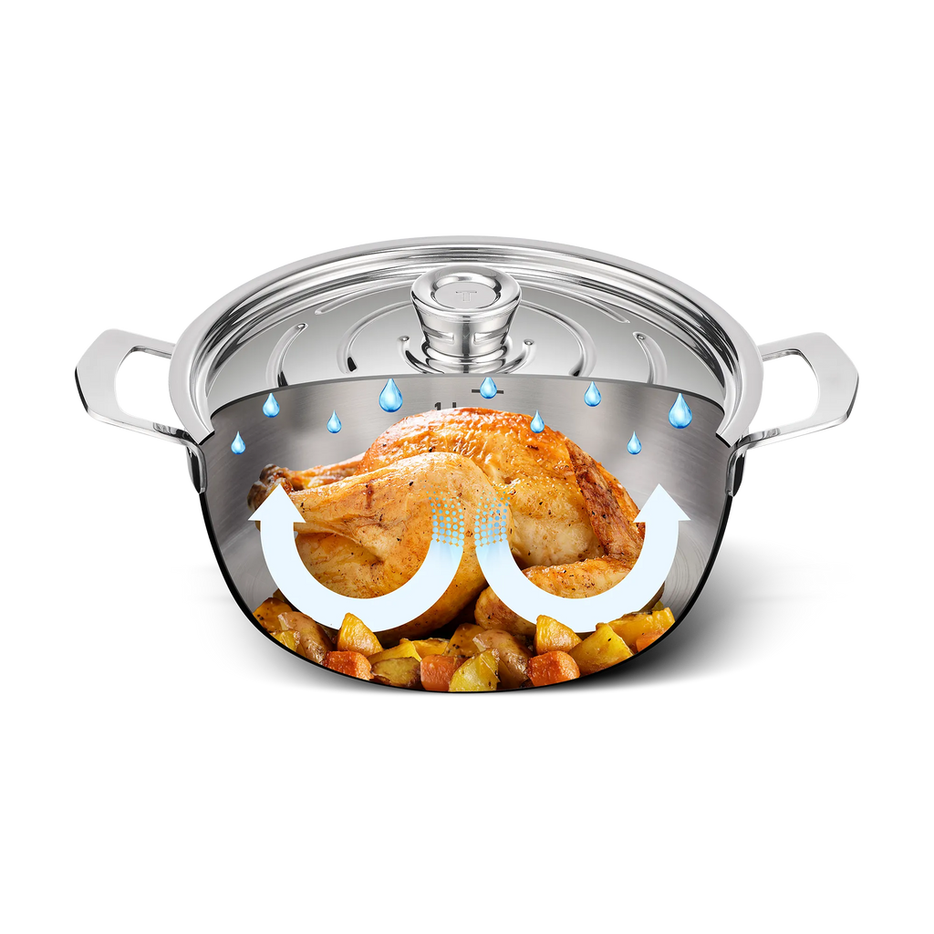 Tefal Emotion+ Gourmet Induction Stainless Steel Uncoated Dutch Oven 24cm
