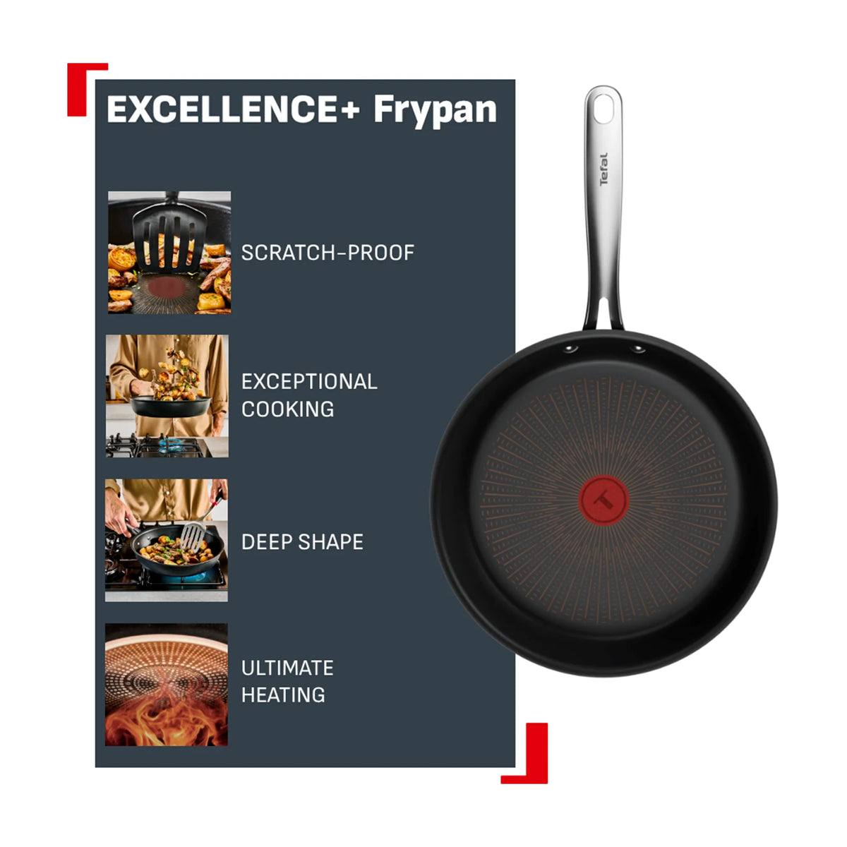 Tefal Excellence+ Induction FusionCore Non-Stick Frypan 28cm