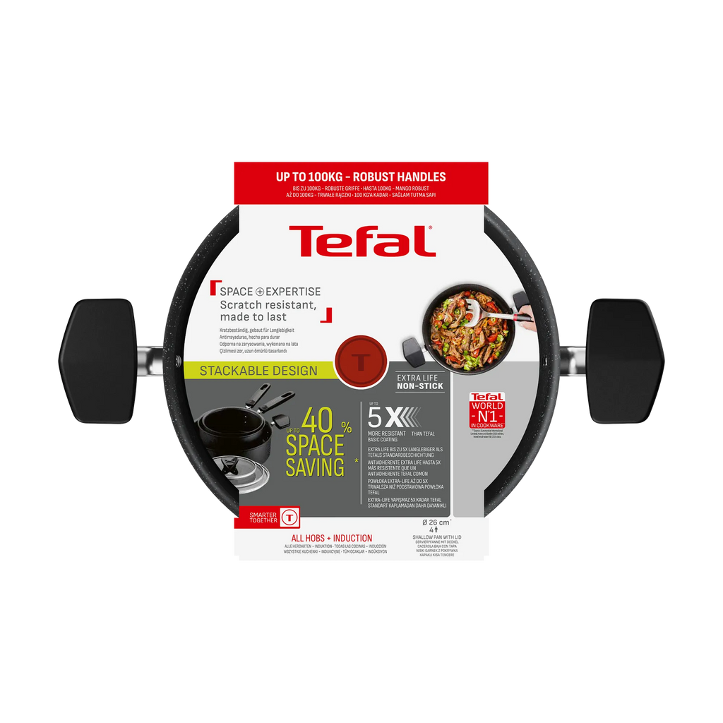 Tefal Space+ Expertise Induction Non-Stick Shallowpan 26cm + Lid