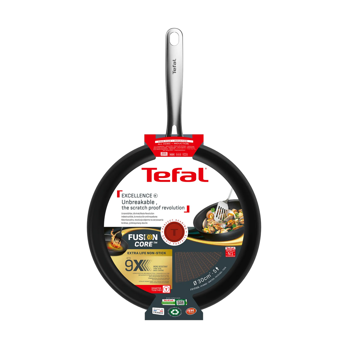 Tefal Excellence+ Induction FusionCore Non-Stick Frypan 30cm