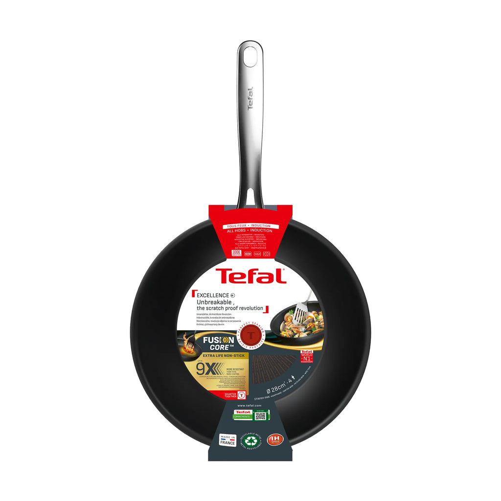 Tefal Excellence+ Induction FusionCore Non-Stick Wok 28cm