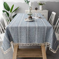 Cotton Linen Stripe Tablecloth